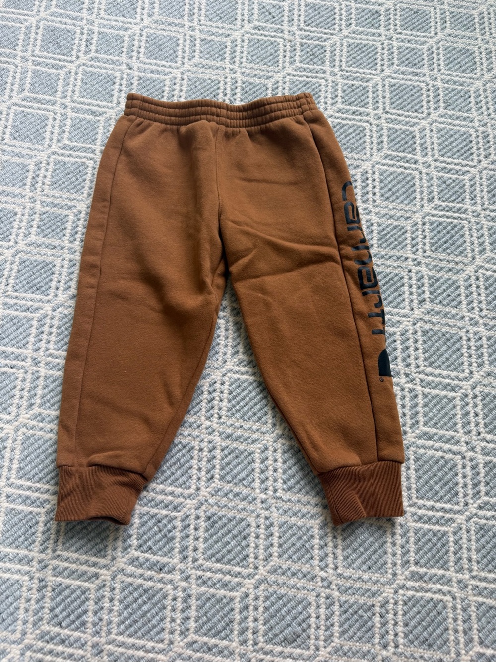 Carhartt Kids Brown Joggers with Side Logo Print